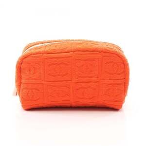 CHANEL Orange Logo Pouch